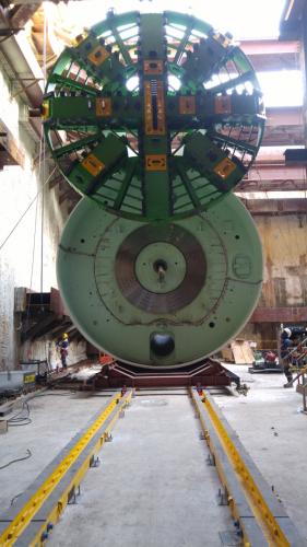The HT300 system was recently employed to skid Tunnel Boring Machine components underground - courtesy of Yu Sin Engineering, Singapore